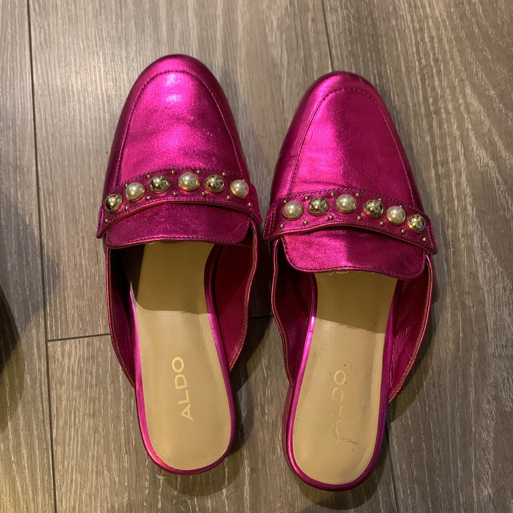Metallic Aldo Slides